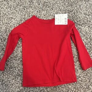 Primary Red Long Sleeve Kids Tee